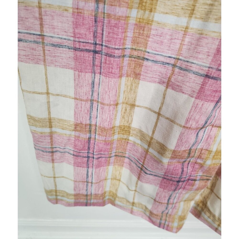 Loft Beach Women's Sz. XS Pink & Tan Plaid Backless Tank Jumpsuit - Picture 4 of 7
